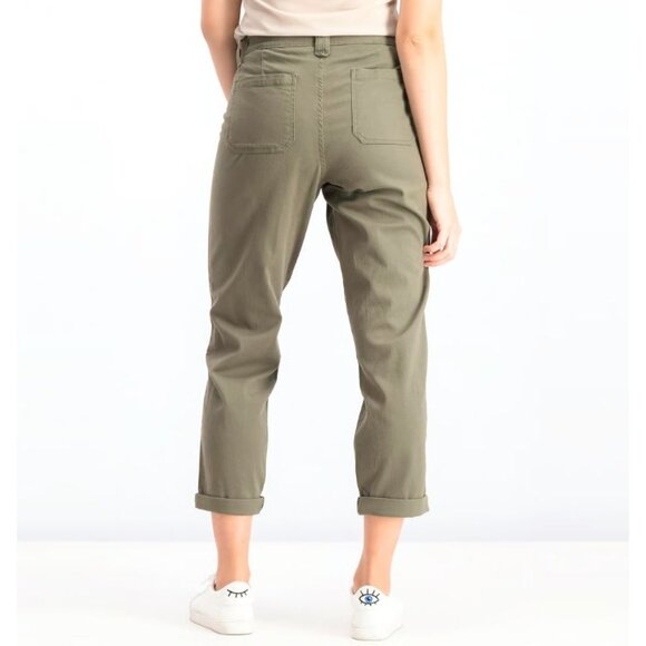 Jones New York Straight Leg Mid Rise Chino Pants Olive Green Sz 12 Utility - Picture 4 of 12